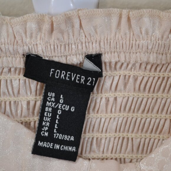 Forever 21 Womens L Leopard Print Spaghetti Strap Cropped Elastis Babydoll Top - Picture 9 of 9